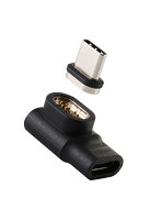 USB-C マグネット 変換アダプタ L字型 100W PD対応 着脱式コネクタ ブレーカー内蔵 ブラック MPA-CMAADLBK