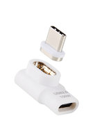 USB-C マグネット 変換アダプタ L字型 100W PD対応 着脱式コネクタ ブレーカー内蔵 ホワイト MPA-CMAADLWH