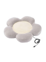 ペットヒーター クッション 犬 猫 ベッド・室内・持ち運びOK 花びら型 USB給電 モバイルバッテリー対応 2段階温度（約32/39℃） タイマー3/6h 撥水 グレー PET-HC02GY