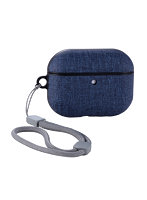 AirPods Pro 3 ケース MagSafe対応 ファブリック調 TPU 耐衝撃 ストラップ付 落下防止 ネイビー AVA-AP07CCNV