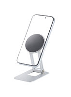 MagSafe マグネット スマホスタンド 角度調整 折りたたみ 薄型 卓上 メタルプレート付属 iPhone Android使用可 シルバー P-DSMAL01NSV