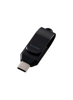 USBメモリ 128GB USB Type-C 高速転送 iPhone/iPad/Android/PC対応 回転式コネクタ ストラップホール付 セキュリティ対応 ブラック MF-CEU3128GBK