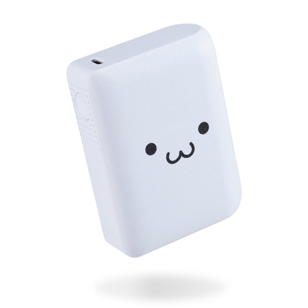 モバイルバッテリー 10000mAh USB-C/USB-A 両面挿し パススルー充電 振動通知 直感操作 インクルーシブデザイン PSE適合 iPhone Android対応 ホワイト×ブラック DE-C78L-10000WF