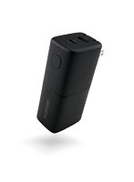 コンセント一体型 モバイルバッテリー 5000mAh PD対応 20W 2ポート （ Type-C ＋ USB-A ） iPhone Android Switch 対応 手のひらサイズ 折りたたみプラグ ブラック EC-C49LBK