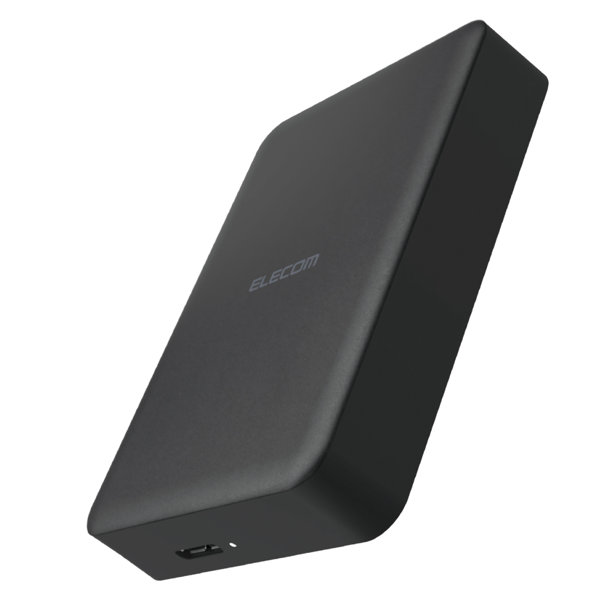 テレビ録画 外付けHDD ポータブル 2.5インチ 4TB 静音ファンレス USB 3.2 Gen1（5Gbps） REGZA/AQUOS/BRAVIA等接続可 持ち歩きに便利 ブラック ELP-HTV040UBK