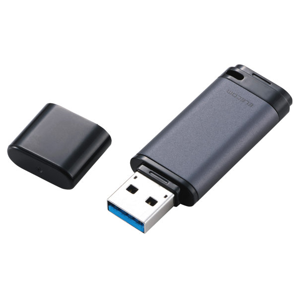 USBメモリ 128GB キャップ式 USB 3.2 Gen1 読み込み最大150MB/s 暗号化AES256 データ保護ソフト対応 パスワードロック対応 アルミボディ ブラック MF-RCU3128GBK