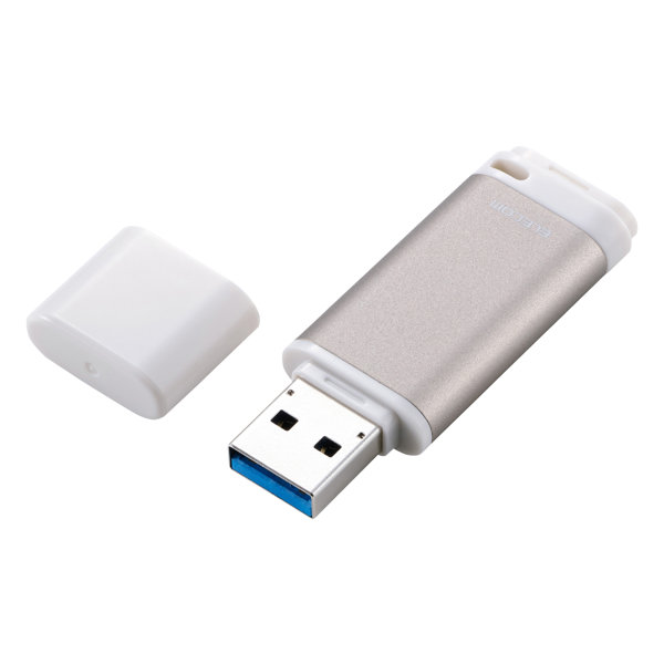 USBメモリ 128GB キャップ式 USB 3.2 Gen1 読み込み最大150MB/s 暗号化AES256 データ保護ソフト対応 パスワードロック対応 アルミボディ ゴールド MF-RCU3128GGD