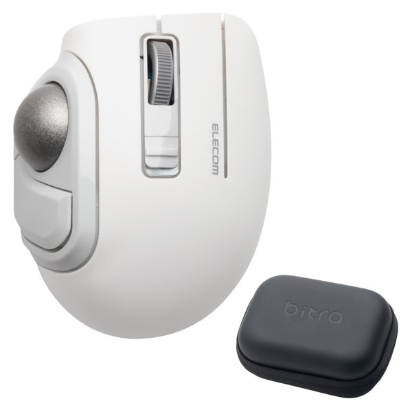 トラックボールマウス 親指 25mm ワイヤレス Bluetooth/無線2.4GHz 小型 静音 収納ポーチ 5ボタン 750DPI 電池式 単4 bitra ホワイト M-MT1MRSAWH 9,251円