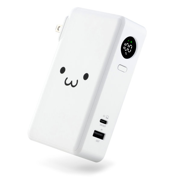コンセント一体型 モバイルバッテリー 10000mAh PD対応 30W 2ポート Type-C USB-A iPhone Android タブレット MacBook Air 対応 残量1％表示 ホワイト ブラック EC-C46LWF 6,103円