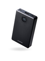 モバイルバッテリー 10000mAh 薄型 軽量 35W PSE適合 半固体リチウム 長寿命 iPhone Android Switch 対応 LED残量1％表示 ブラック DE-C86-10000BK