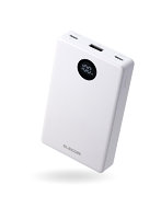 モバイルバッテリー 10000mAh 薄型 軽量 35W PSE適合 半固体リチウム 長寿命 iPhone Android Switch 対応 LED残量1％表示 ホワイト DE-C86-10000WH