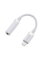 Lightningプラグ イヤホンジャック 変換ケーブル 3.5mm 4極 通話対応 高耐久 ナイロンメッシュ 約10cm ホワイト MPA-L35ECS01WH