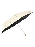 三国 MKN 遮光＆遮熱 黒コーティング傘 50cm楽ミニ 水彩フラワー mini アイボリー S2517924