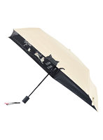 三国 MKN 遮光＆遮熱 黒コーティング傘 ALL Weather対応 50cm自動開閉ミニ 傘と猫 ベージュ S3517415
