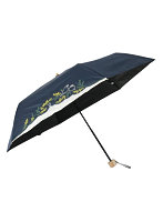 三国 MKN 遮光＆遮熱 黒コーティング傘 50cm楽ミニ ミモザと文鳥 mini ネイビー S2519404