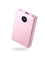 モバイルバッテリー 10000mAh 薄型 軽量 35W PSE適合 半固体リチウム 長寿命 iPhone Android Switch 対応 LED残量1％表示 ピンク DE-C86-10000PN