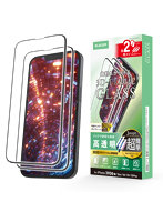 iPhone 17e / 16e / 14 / 13 / 13 Pro ガラスフィルム 2枚入り 高透明 角割れ防止 フレーム付 強化ガラス 10H 指紋防止 気泡防止 簡単貼り付けツール付 ブラック PMWA26SFLGFT2