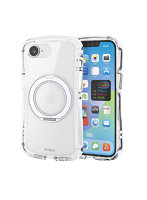 iPhone 17e / 16e ケース ハイブリッド カバー MAGKEEP 磁力装着ワイヤレス充電対応 回転式スタンド付 Grippy 極限保護 シルバー PMWA26SGRSTKSV
