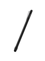 タッチペン iPad スマホ タブレット対応 スタイラスペン 高密度ファイバーチップ 軽い力で反応 極細・軽量 スリム クリップ付 ブラック P-TPSLIMBSCBK