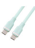 USB Type-C ケーブル 100W PD対応 シリコン 短い やわらかい 480Mbps 0.3m ニュアンスカラー ペールミント MPA-CCECSS03GN