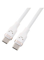 USB Type-C ケーブル 100W PD対応 シリコン 短い やわらかい 480Mbps 0.3m しろちゃん ホワイト×ブラック MPA-CCECSS03WF