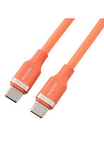 USB Type-C ケーブル 100W PD対応 シリコン やわらかい 480Mbps 0.5m ニュアンスカラー コッパーオレンジ MPA-CCECSS05DR