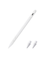iPad タッチペン Goodnotesアプリ対応 ショートカットボタン（戻す/消す） USB Type-C急速充電 傾き検知 マグネット吸着 Apple Pencil用ペン先交換可能 ホワイト P-TPACSTAP14WWH