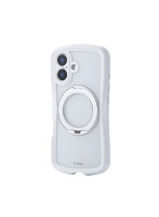 iPhone 16 ケース ハイブリッド カバー 衝撃吸収 MAGKEEP 磁力吸着ワイヤレス充電対応 回転式スタンド付 Grippy ホワイト PM-A24AGRSTKMWH