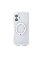iPhone 17 ケース ハイブリッド カバー 衝撃吸収 MAGKEEP 磁力吸着ワイヤレス充電対応 回転式スタンド付 Grippy ホワイト PM-A25AGRSTKMWH