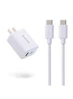 USB Type-C 充電器 PD20W 2ポート USB-C＋USB-A USB-Cケーブル付 1.5m PSE適合 ホワイト EC-AC12620WH