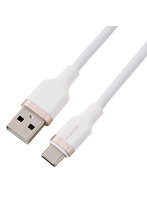 USB-A to USB Type-C ケーブル 0.5m シリコン やわらかい 絡みにくい 15W 3A ホワイト MPA-ACECSS05WH