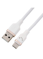 USB-A to USB Type-C ケーブル 2m シリコン やわらかい 絡みにくい 15W 3A しろちゃん ホワイト×ブラック MPA-ACECSS20WF