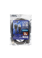 日本トラストテクノロジー USB2.0 延長ケーブル 転送速度最大5Gbps対応 2m ブラック JTUSB2EX2M-BK