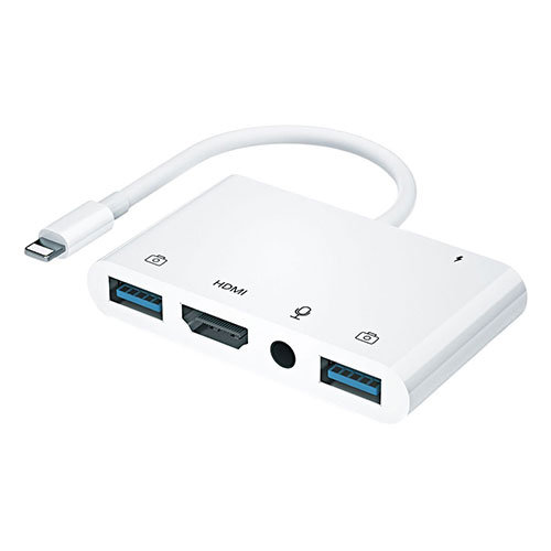 日本トラストテクノロジー マイドックステーション 5-IN-1 iOSポート搭載のiPhoneやiPadの機能を拡張 JTMD-5IN1-L
