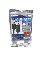 日本トラストテクノロジー DisplayPort-HDMI変換ケーブル 4K/60Hz対応 1m JT-DPHD1M-BK