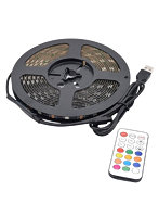 日本トラストテクノロジー USBテープLED 5m 流れる光のイルミネーション RGB リモコン付き TPLED5M-RGBB-R