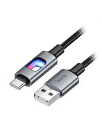 hoco. U144 カラフルLED Type-Cケーブル RGBイルミネーション搭載 USB-A to USB-C ブラック U144-AC-BK