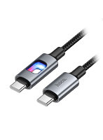 hoco. U144 カラフルLED PD60Wケーブル RGBイルミネーション搭載 USB-C to USB-C ブラック U144-CC-BK