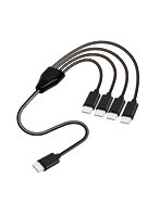 日本トラストテクノロジー 4 in 1 USB Type-C分岐ケーブル50cm 最大4台同時充電 ブラック JT-4IN1CC05-BK