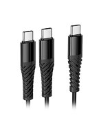 hoco. X123 2 in1Type-Cケーブル USB-C機器2台同時充電 デスク周り・旅行先でも使える X123-CCC-BK