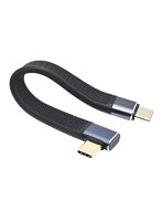 日本トラストテクノロジー TYPE-C変換ショートケーブル 直角L型FLAT 最大40Gbps転送・240W急速充電・8K対応 TCTCSC-LR-FLAT
