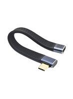 日本トラストテクノロジー TYPE-C変換 延長ショートケーブル 直角L型FLAT 最大40Gbps転送・240W急速充電 TCTCSC-LR-FLATEX