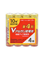 オーム電機 Vアルカリ乾電池 単4形 4本パック 08-4127 LR03VS4P