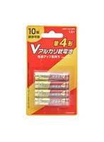 オーム電機 Vアルカリ乾電池 単4形 4本パック 08-4134 LR03VB4P