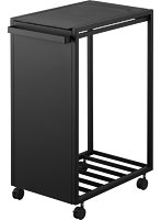 スリム蓋付き目隠しダストワゴン タワー 45L ブラック