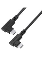 USB Type-C ケーブル 両端L字 やわらか 240W PD EPR 1.5m USB2.0 480Mbps ブラック U2C-CLLEY15NBK