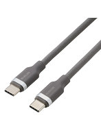 USB-C to USB-C ケーブル PD 60W 発泡シリコン 軽い 絡みにくい 1m グレー MPA-CCECFS10GY