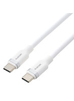 USB-C to USB-C ケーブル PD 60W 発泡シリコン 軽い 絡みにくい 1m ホワイト MPA-CCECFS10WH