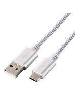 USB-A to USB Type-C ケーブル 2m ペット噛みつき対策 感電防止 断線しにくい ステンレス製 【 iPhone iPad Galaxy Xperia 等 TypeC機器対応】 mofult ホワイト PETWACMT20WH