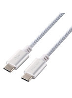 USB Type-C to Type-C ケーブル 1m PD 60W 急速充電 ペット噛みつき対策 感電防止 断線しにくい ステンレス製 データ転送 充電ケーブル mofult ホワイト PETWCCMT10WH